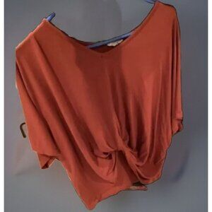 Juniors Medium LoveWins Dark Orange Tie front Shirt